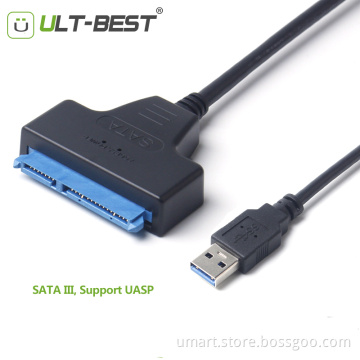 Adapter SATA USB Cable External Hard Drive USB3.0 to Serial ATA III 22pin Converter Hard Disk 6 Gbps for 2.5" HDD/SSD 50CM
